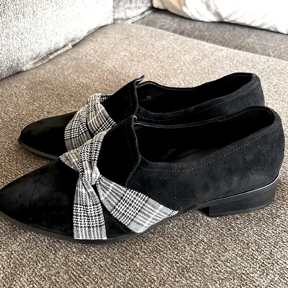 Antonio Melani Black Suede Slip‎ On Casual Loafer Shoes Size 8 M